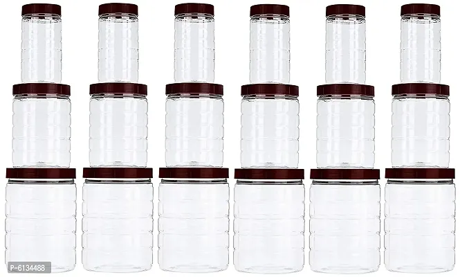 Useful Plastic Premium Zig-Zag Kitchen Storage Jars Containers - Set of 18-thumb4