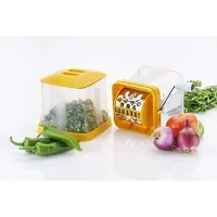 Plastic multicolor Onion  Chilly Cutter with stainless steel Cheese Grater for kitchen (Set of Two)-thumb3