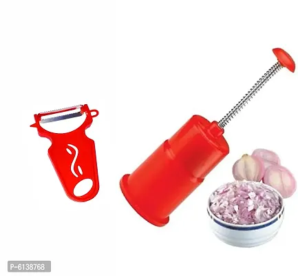 Plastic Red Onion  Vegetable Chopper for kitchen with Multipurpose y shape Peeler(Set of Two)