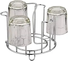 Stainless Steel Glass Holder for 6 Glasses for Kitchen/Dining Table-thumb1
