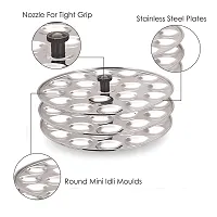 Stainless Steel mini Idli Stand 3 plates for 54 mini idlis (Pack of one idli stand)-thumb1