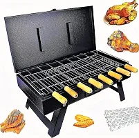 Sturdy Suitcase Barbecue Foldable Charcoal Barbeque For Home And Flame Lighter With Refill Can, Pack Of 2 .-thumb2