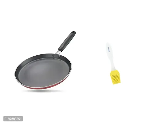 Sturdy Premium Non-Stick Tawa, 270 mm Diameter, 2.2 mm Thickness, ISI Marked With  Silicon Oil Brush-thumb0