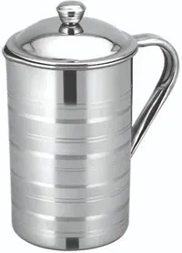 Premium 2L Water Stainless Steel Water Jug, Kettle Jug With Handle Home Use, Dining Table And Also Use In Hotel Jug, Stainless Steel With Micro Fiber Towel 2 Pcs-thumb1