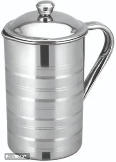 Premium 2L Water Stainless Steel Water Jug, Kettle Jug With Handle Home Use, Dining Table And Also Use In Hotel Jug, Stainless Steel With Micro Fiber Towel 2 Pcs-thumb2