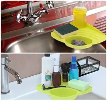 Premium Liquid Soap Pump Dispenser with Sponge And Sink Tray Organiser, Multicolor-thumb1