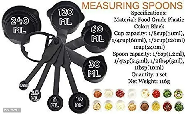 Sturdy MultiFunction Heavy Plastic 16 Pieces Tool Set for Cake Icing Decoration with 8 pieces Measuring Cups and Spoons Set-thumb3