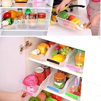 Premium Refrigerator Storage Tray Orgnaizer for Storage Food Vegetables, Egg, Sauces Unique Design Plastic Fridge Space Saver Container Food Storage Organizer Basket - Pack Of 8, Transparent Baske-thumb2