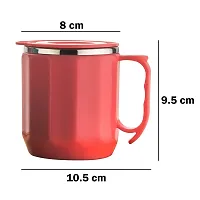 Stainless Steel Lid Cover Hot Coffee/Tea Mug Hot Insulated Double Wall Stainless Steel, 250 ML Coffee And Milk Cup With Lid - Multicolor, 1 Pc-thumb1