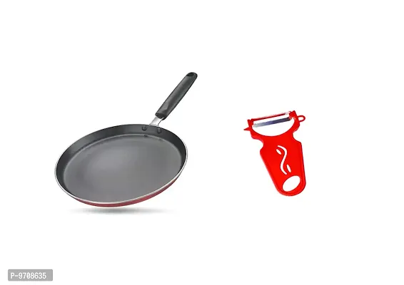 Sturdy Premium Non-Stick Tawa, 250 mm Diameter, 2.6 mm Thickness, ISI Marked With Y-Peeler-thumb0