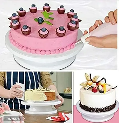 Sturdy MultiFunction Heavy Plastic 16 Pieces Tool Set for Cake Icing Decoration with Cake Decorating Turntable Stand-thumb3