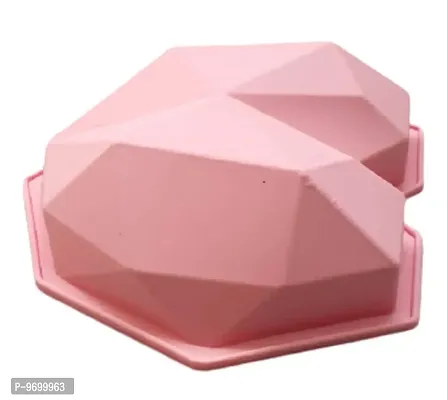 Sturdy 3D Diamond Pinata Heart Silicone Mould for Chocolate Cake-thumb0