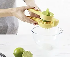 Manual Squeeze And Twist Hand Juicer Machine For Lemon, Orange, Citrus, Fruits, And Vegetables Lime Squeezer -Yellow-thumb3