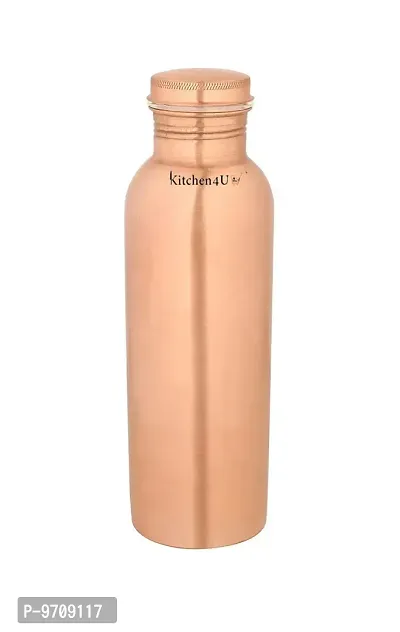 Premium Pure Copper Bottle for Water 500 ML Matt Finish Dirt Proof, Leak Proof and Joint Less, Ayurveda and Yoga Health Benefits Water Bottle, Pack of 1-thumb0