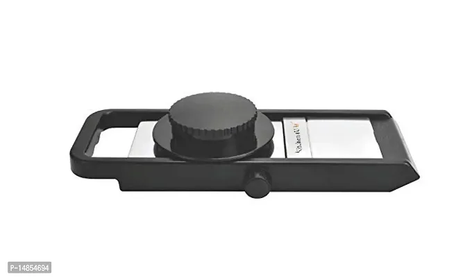 Black Stainless Steel  Fiber Slicer for Potato Adjustable Thickness Slicer with Safety Holder(pack of1 )