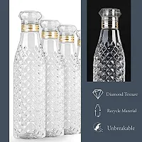 Transparent Plastic Bottle 1000 ml Diamond pattern (Pack of 1, Clear, PET)-thumb1