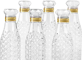 Transparent Plastic Bottle 1000 ml Diamond pattern (Pack of 1, Clear, PET)-thumb2