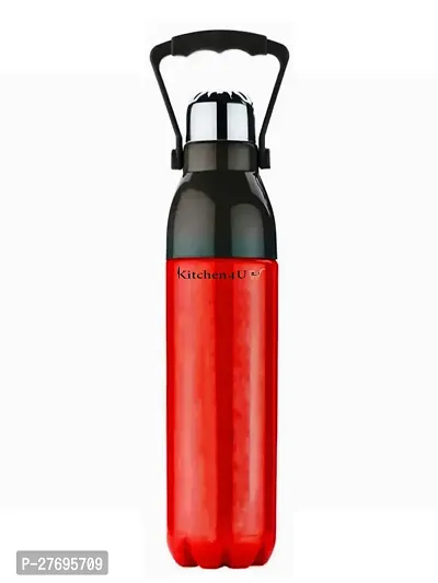 Premium Quality Red color Plastic Hot and Cool water Bottle 1100 ML with handle for School, Office, 1 pc-thumb0