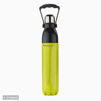 Premium Quality Green color Plastic Hot and Cool water Bottle 1100 ML with handle for School, Office, 1 pc