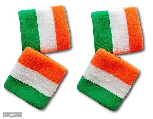 Tricolor Wrist Band for Independence Day | Set of 4 | Free size | Tricolor Band | Republic Day Wrist Band | Stretchable Tricolor Band for Hand