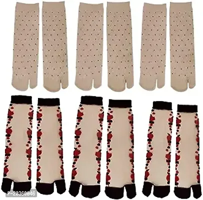 Om Fashion Women  Girl  Ultra-Thin Transparent Nylon Ankle Length Summer printed Sink Socks (Pack of 6 Pair)