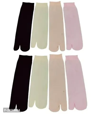 Om Fashion Women  Girl  Ultra-Thin Transparent Nylon Ankle Length Summer Light Multicolor Socks (Pack of 8 Pair)