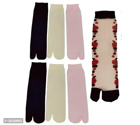 Om Fashion Women  Girl  Ultra-Thin Transparent Nylon Ankle Length Summer Light Multicolor Socks (Pack of 7 Pair)