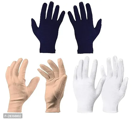 Om Enterprises Half Sleeve Gloves (skin+Black+white) for UV Protection
