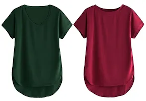 RYTESTYLE Pack of 2 Women and Girls T-Shirt and Soft FEBRIC for Our Skin (XL, Black  White)-thumb1