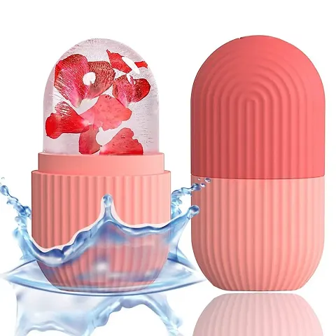 Jensi Enterprise Ice Roller For Face Women skin glowing facial massage leakproof roller (Pink color)