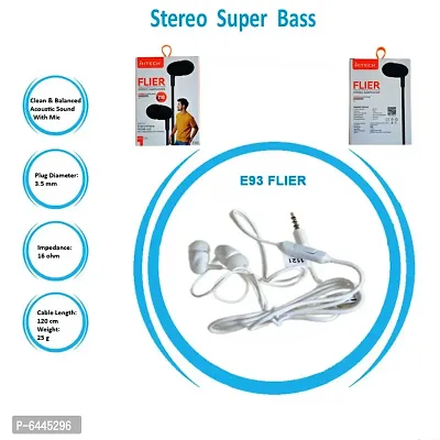 Deep Bass Sound with Mic Tangle Free Round Cable  Flier E93 Earphone-thumb0