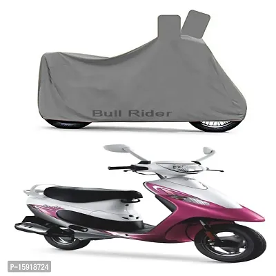 Bull Rider Two Wheeler Cover for TVS Scooty Pep+ (Grey)