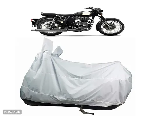 Water Proof German Coated White Two Wheeler Cover for Royal Enfield 500