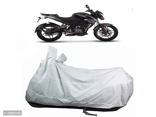 Water Proof German Coated White Two Wheeler Cover for Bajaj Pulsar 135 LS DTS-i