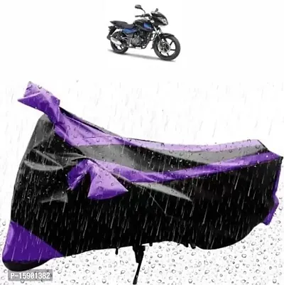 Bull Rider Bike Cover with Water Resistance|UV Protection|Dust Protection with Mirror Pocket Purple and Black Compitable for Pulsar 150-thumb0