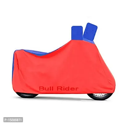 Bull Rider Two Wheeler Cover for Bajaj Platina 100 DTS-i (Red) with Both Side Elastic for Fitting