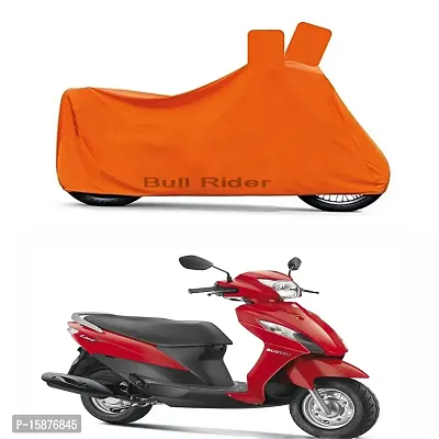Bull Rider Two Wheeler Cover for Suzuki Let's (Orange)