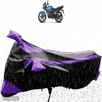 Bull Rider Bike Cover with Water Resistance|UV Protection|Dust Protection with Mirror Pocket Purple and Black Compitable for Glamour