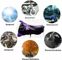 Bull Rider Bike Cover with Water Resistance|UV Protection|Dust Protection with Mirror Pocket Purple and Black Compitable for DIO-thumb2