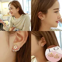 CoolWool Flower Shining Earrings  Studs for Women and Girls-thumb1