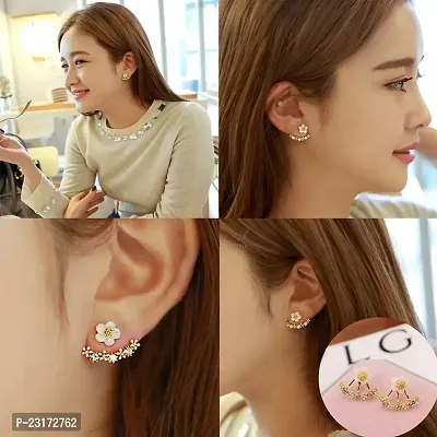 CoolWool Flower Shining Earrings  Studs for Women and Girls-thumb2