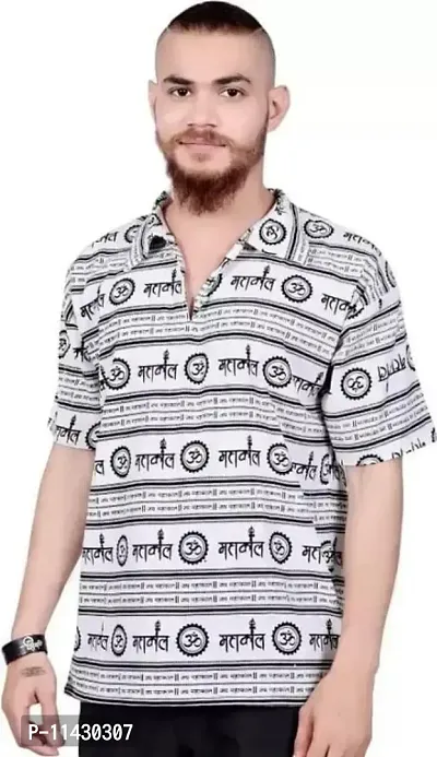 Mens Cotton Printed Mahalkal Shirt