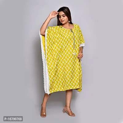 Pushpa Collections Kaftan Kurti for Women and Girls Printed Solid Rayon-thumb2