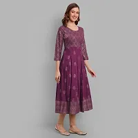 Amanisha Women's Rayon Printed Anarkali Kurti-thumb4