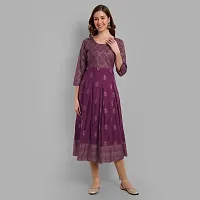 Amanisha Women's Rayon Printed Anarkali Kurti-thumb1