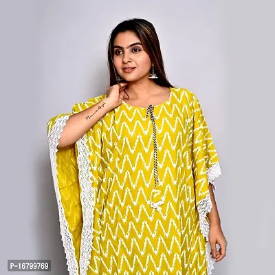 Pushpa Collections Kaftan Kurti for Women and Girls Printed Solid Rayon-thumb3