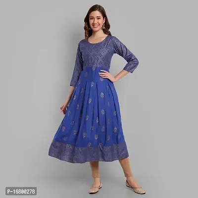 Amanisha Women's Rayon Printed Anarkali Kurti-thumb2