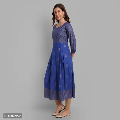 Amanisha Women's Rayon Printed Anarkali Kurti-thumb3