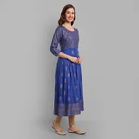 Amanisha Women's Rayon Printed Anarkali Kurti-thumb4