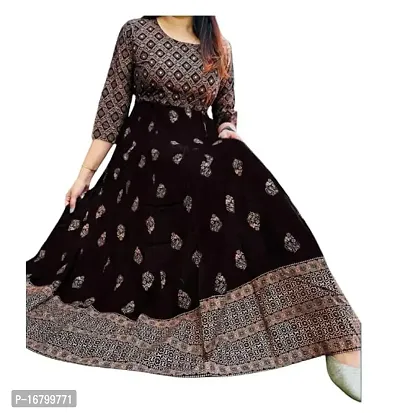 AIRIT Anarkali Kurti for Womens Printed Rayon